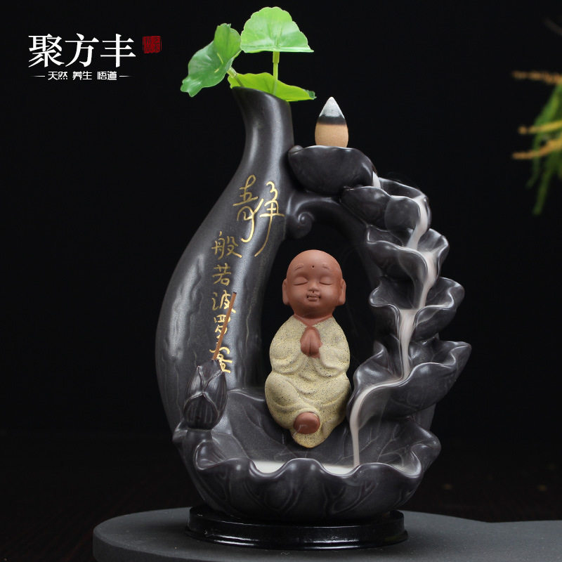 抖音新款般诺波罗蜜倒流香炉陶瓷香薰炉线香插创意家居办公摆件聚