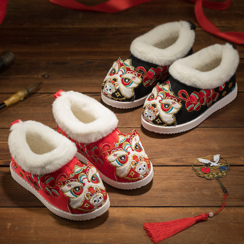 汉服鞋子女童马面裙冬季棉鞋棉靴绣花鞋儿童布鞋加绒古风古装靴子,童鞋/婴儿鞋/亲子鞋,儿童汉服鞋,淘宝优惠券,粉丝福利购,淘宝优惠卷