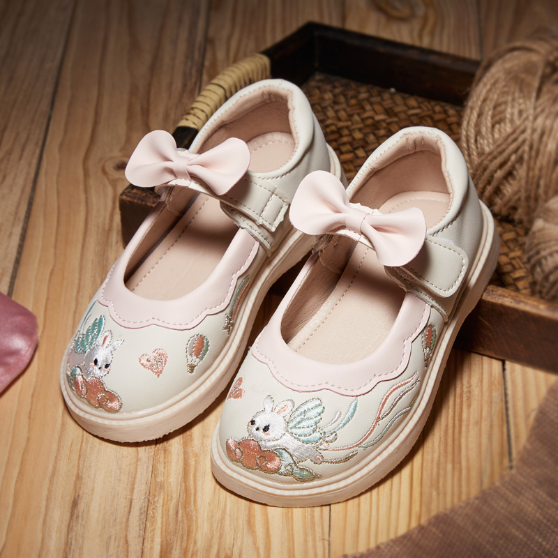 熱銷5000+漢服鞋女童皮鞋防水耐