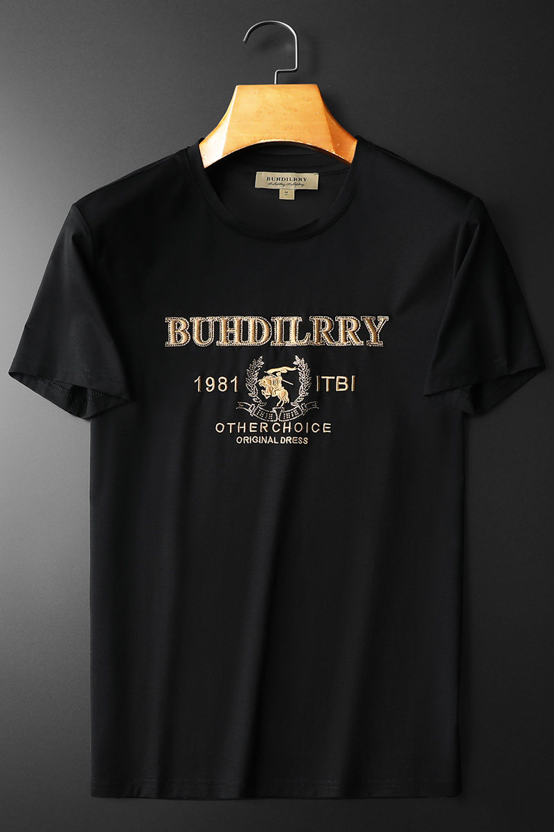 2024夏季新款BUHDILRRY时尚潮流丝光棉短袖t恤男D320-87176-P75,男装T恤,电商D320(原D215)