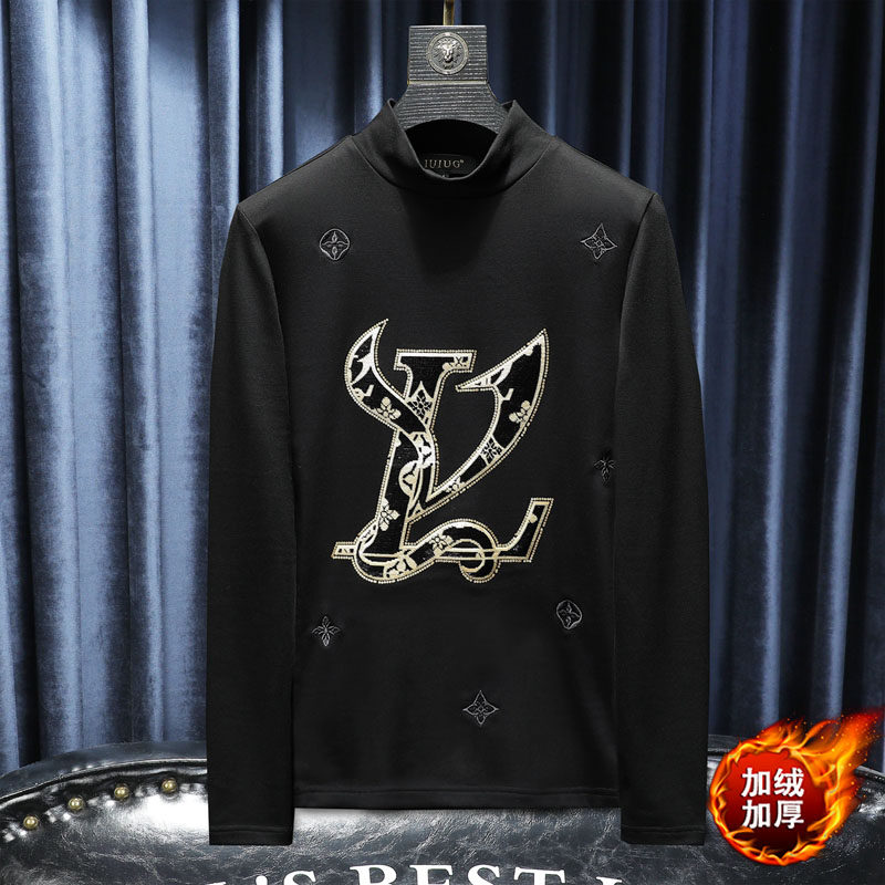 D215-27484-P95 2021冬新款轻奢双面加绒高领卫衣打底衫沙发图片