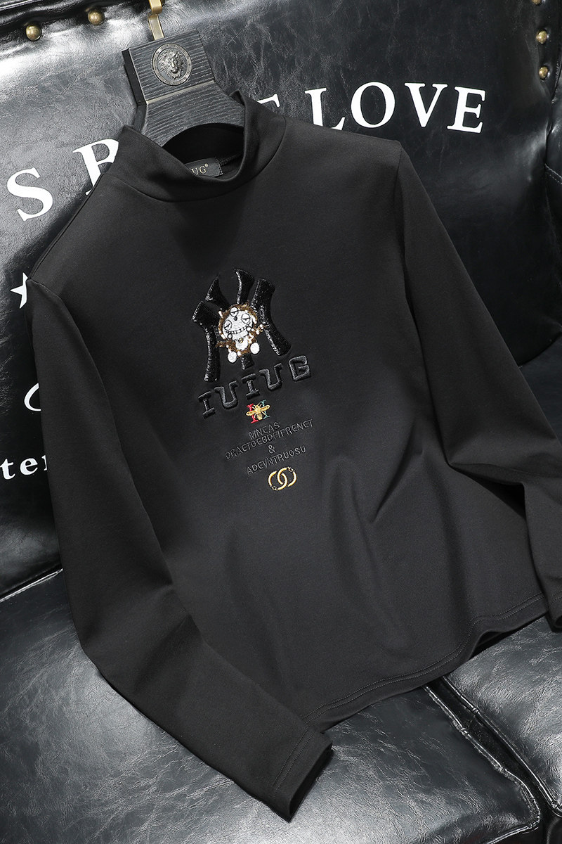 D215-27449-P952021冬新款轻奢双面加绒高领卫衣打底衫沙发,男装卫衣,电商D320(原D215)