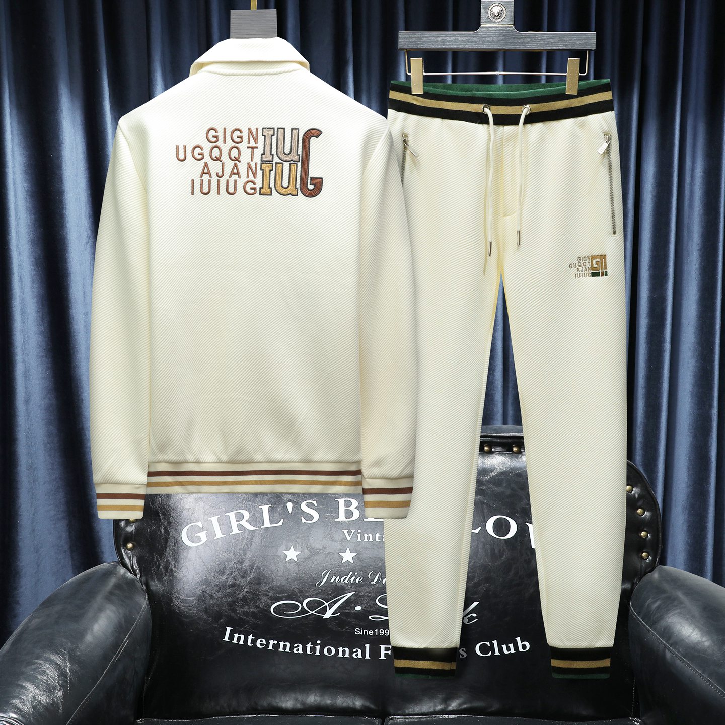 2025秋冬新款IUIUG轻奢潮流卫衣男休闲运动套装D320-T88184-P280,男装卫衣,电商D322