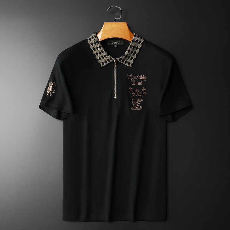 2024夏季欧货 IUIUG欧货时尚潮流丝光棉短袖t恤男D320-87116-P80图片