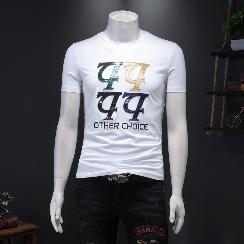 D215-28586-P70 欧洲站工厂新款夏装休闲丝光潮流男士短袖T恤图片