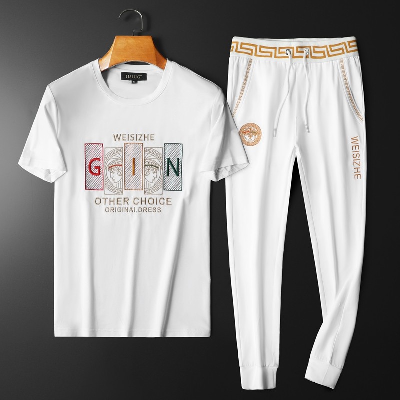 2022夏季伦古奇潮流丝光短袖运动休闲套装男D215-T22198-P205，男装休闲套装，电商D320(原D215)