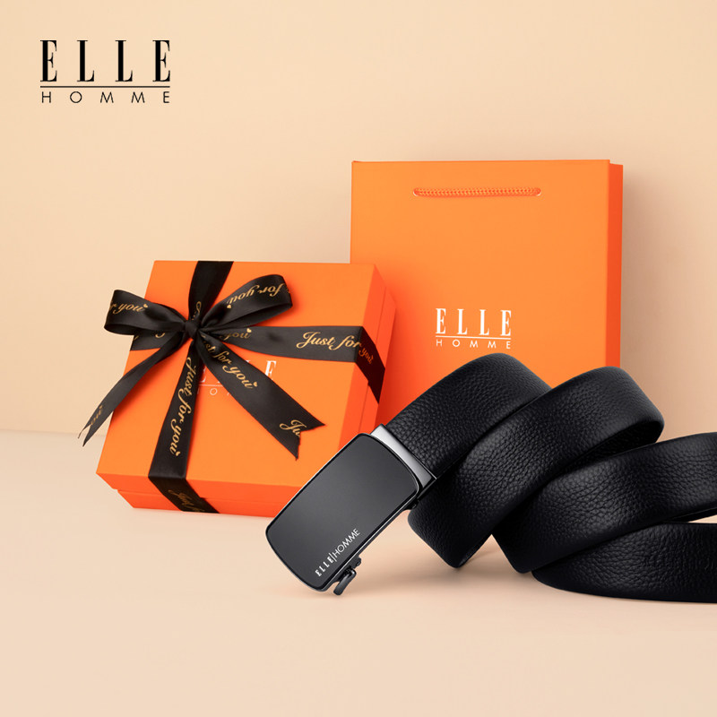 法国elle homme皮带男士真皮腰带男正品高档品牌2023新款男生裤带