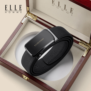 裤 腰带牛皮男式 腰带送男友礼物 ELLE皮带男真皮商务休闲男士 正品