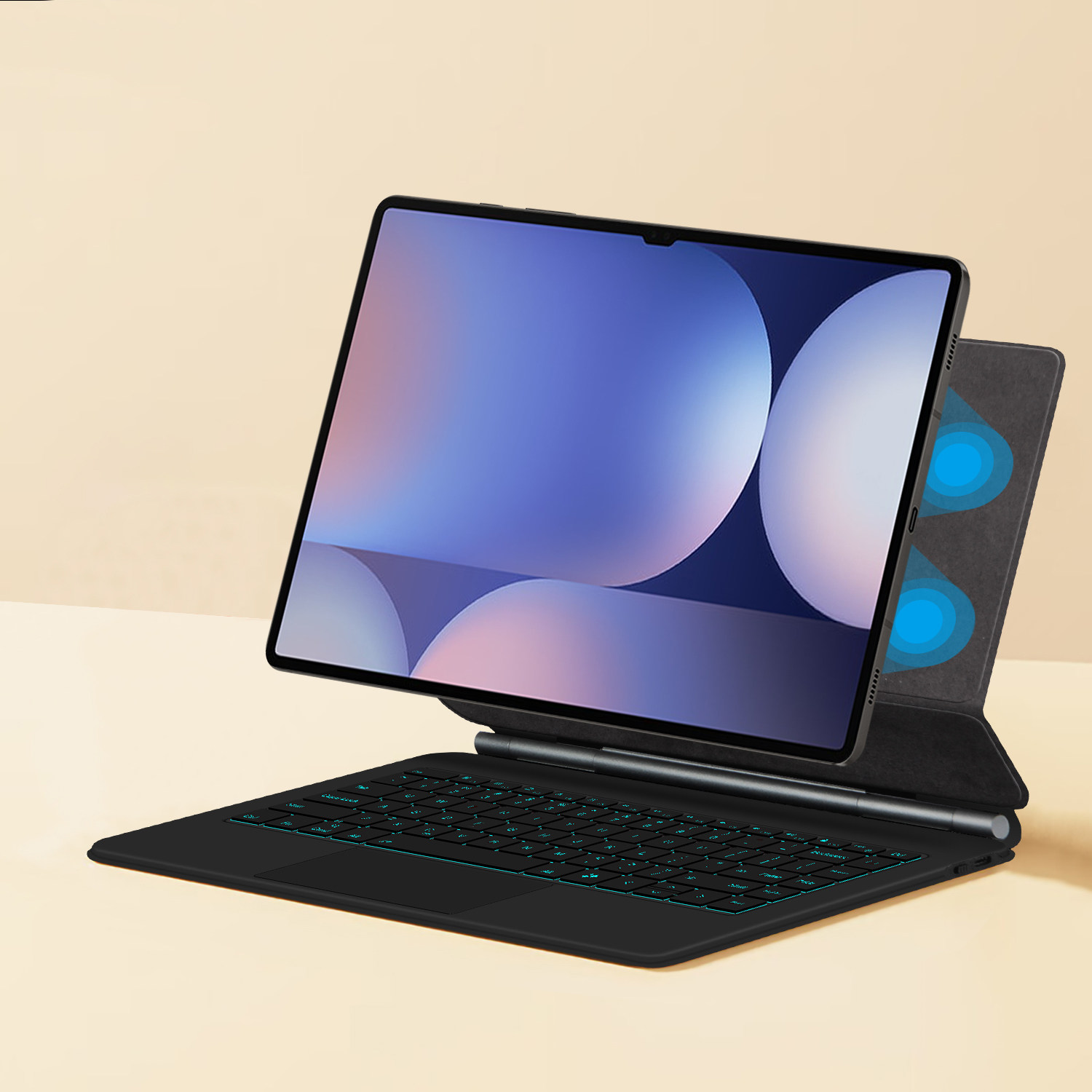 适用三星Tab S11 Ultra/S10FE+磁吸悬浮一体式背光妙控键盘保护套