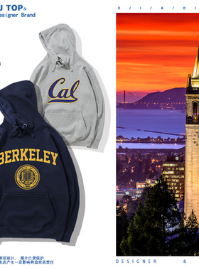 美国加利福尼亚大学伯克利分校加州大学校服连帽卫衣服男女外套