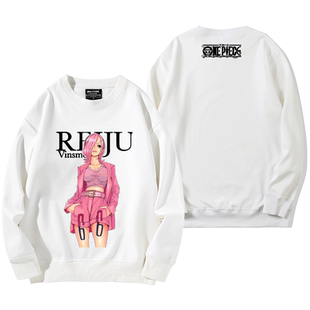 海贼王剧场版red红乌塔路飞联名周边圆领卫衣男女宽松休闲上衣服