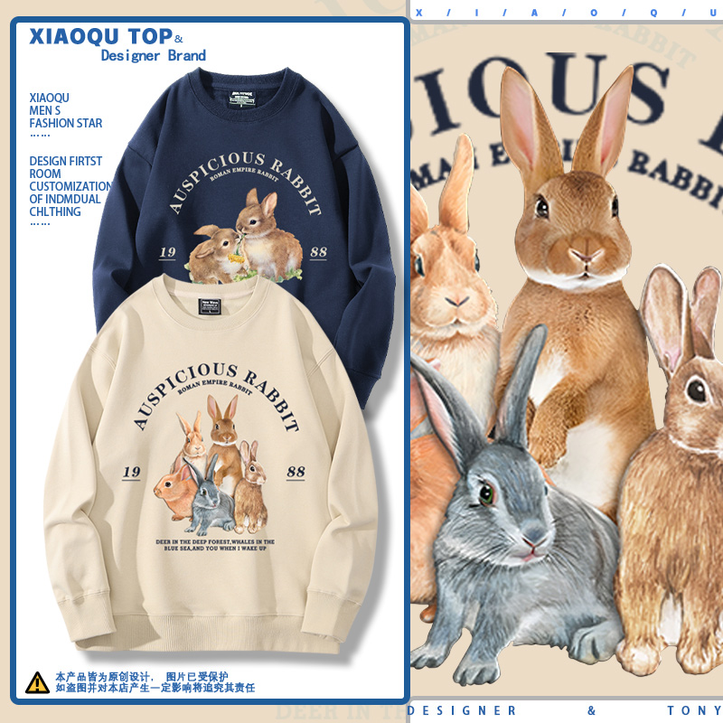 兔子彼得兔休闲圆领卫衣