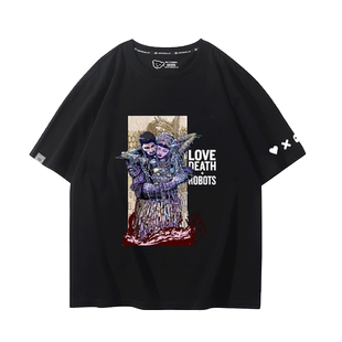 爱死亡和机器人吉巴罗女妖爱死机周边t恤男女夏季纯棉百搭短袖潮