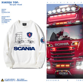 式 scania斯堪尼亚卡车迷欧美街头爆款 字母潮牌款 圆领卫衣休闲外套