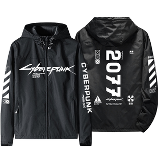 赛博朋克Cyberpunk2077游戏周边连帽上衣男女秋冬季加绒夹克外套