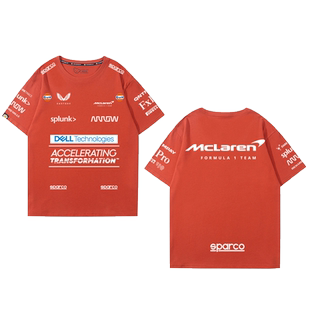迈凯伦F1方程式赛车里卡多周边短袖男女夏季纯棉短袖百搭T恤衣服
