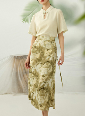 2025年新款中式风半裙清新雅致流苏裙子HL20517