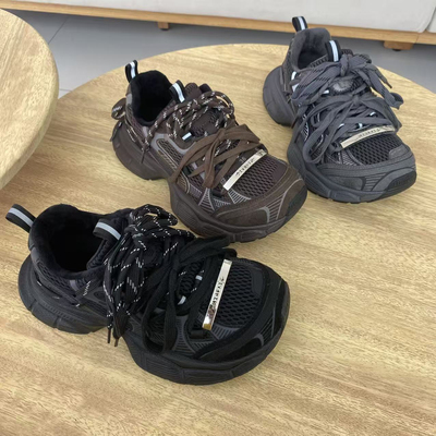 现货厚底轻便防滑老爹鞋女绒里