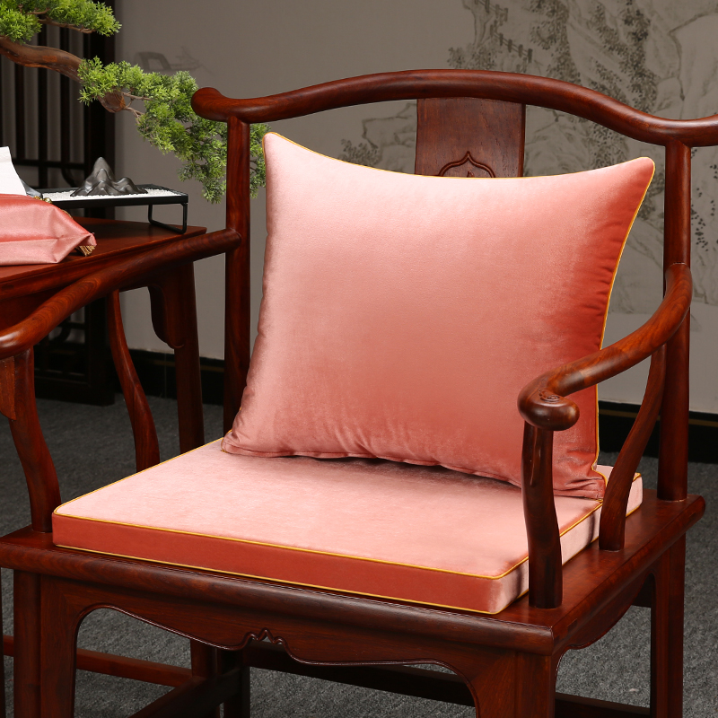 雍盛绒布新中式红木椅子坐垫椅垫