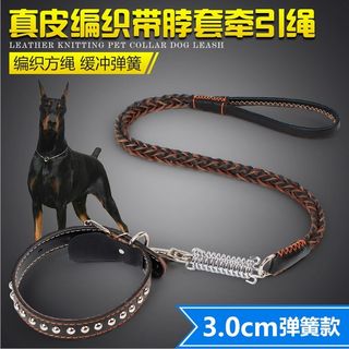 杜宾专用项圈狗狗大型犬猛犬牵引绳不勒脖拉布拉多结实金毛遛狗链