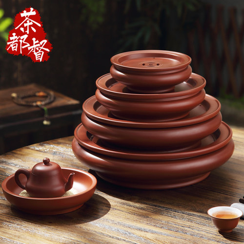 茶都督复古圆形朱泥潮州手拉茶船