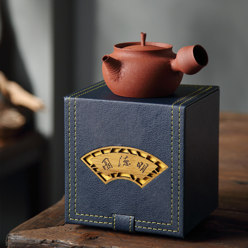 明德园侧把急须壶 紫砂壶粗陶朱泥 潮州手拉壶砂铫泡茶围炉煮茶壶