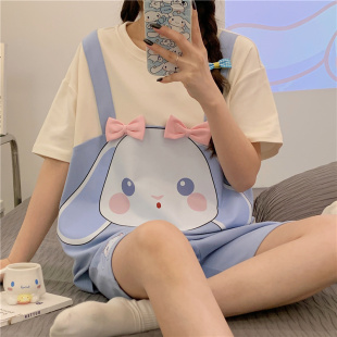 可外穿睡衣夏天女款夏季2026新款纯棉网红风小个子短袖家居服套装