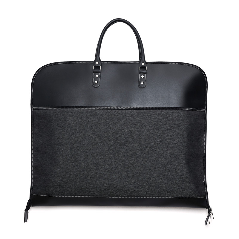 当季新品尼龙皮革拼接西装防尘罩服装店收纳袋出差旅行商务衣物袋