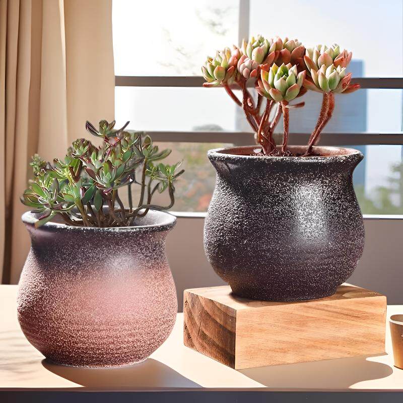 多肉花盆大中小口径老桩特价清仓简约粗陶陶瓷植物盆创意复古紫砂