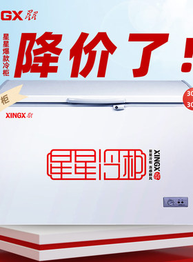 星星BD/BC-210E/305E家用355升卧式大容量冰柜单温单箱顶开柜冷柜