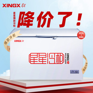 305E家用355升卧式 210E 大容量冰柜单温单箱顶开柜冷柜 星星BD