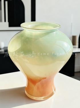 中古花瓶玻璃水养插花桌面摆件水培鲜花器皿艺术风精致法式超好看