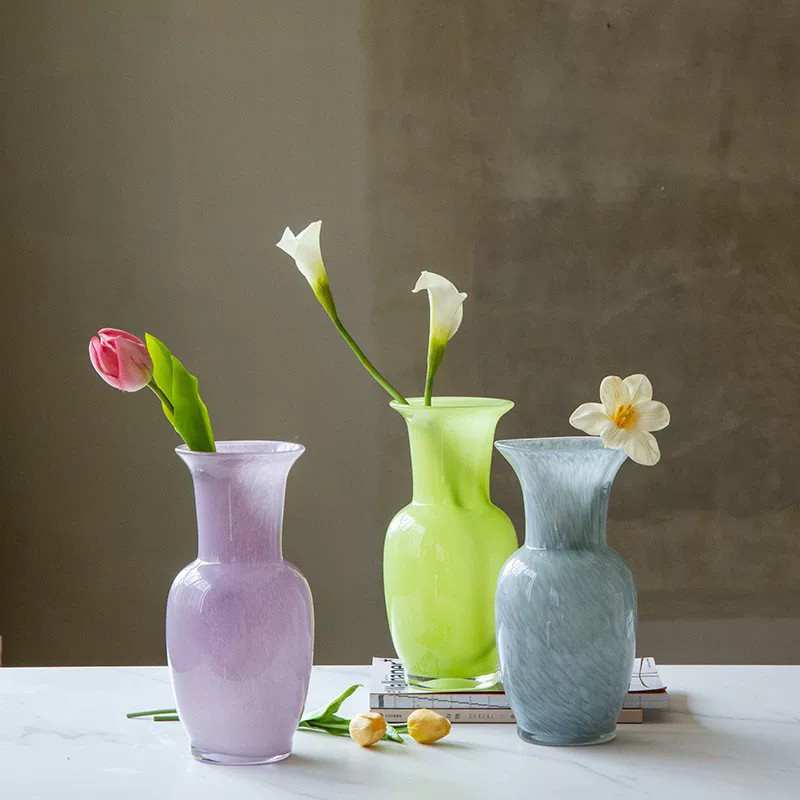 新中式高级感琉璃花瓶摆件客厅插花装饰品家居软装样板间餐桌花器