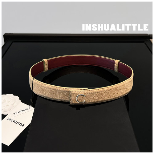 INSHU9.29/越看越喜欢~ 26s新款金属字母拼色腰带皮带 女士3cm