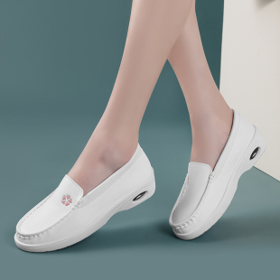 女夏季 新款 夏天软底透气防滑凉鞋 子 护士鞋 一脚蹬韩版 气垫增高单鞋