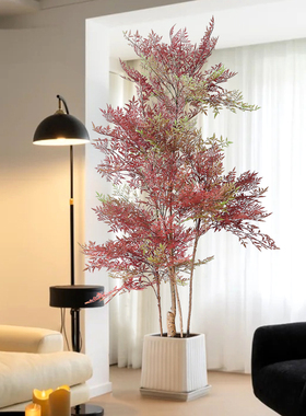 仿真绿植南天竹室客厅高端轻奢装饰摆件高级仿生绿色植物落地盆栽