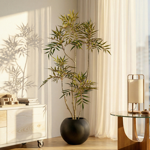仿真绿植十大功劳室内客厅高级感逼真落地装饰大盆栽仿生植物假树