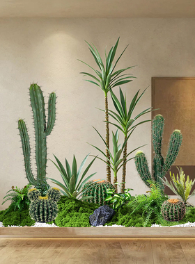彷真绿色植物造景景观室内热带植物高级彷生仙人掌大型落地摆件装
