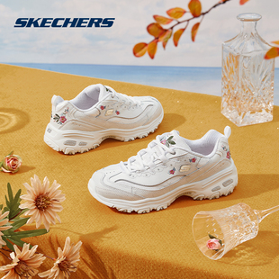 Skechers斯凯奇女鞋 潮流国风熊猫鞋 厚底增高老爹鞋 刺绣小白鞋 休闲