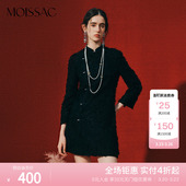 MOISSAC摩萨克冬立领流苏提花盘扣国风新中式 旗袍连衣裙女
