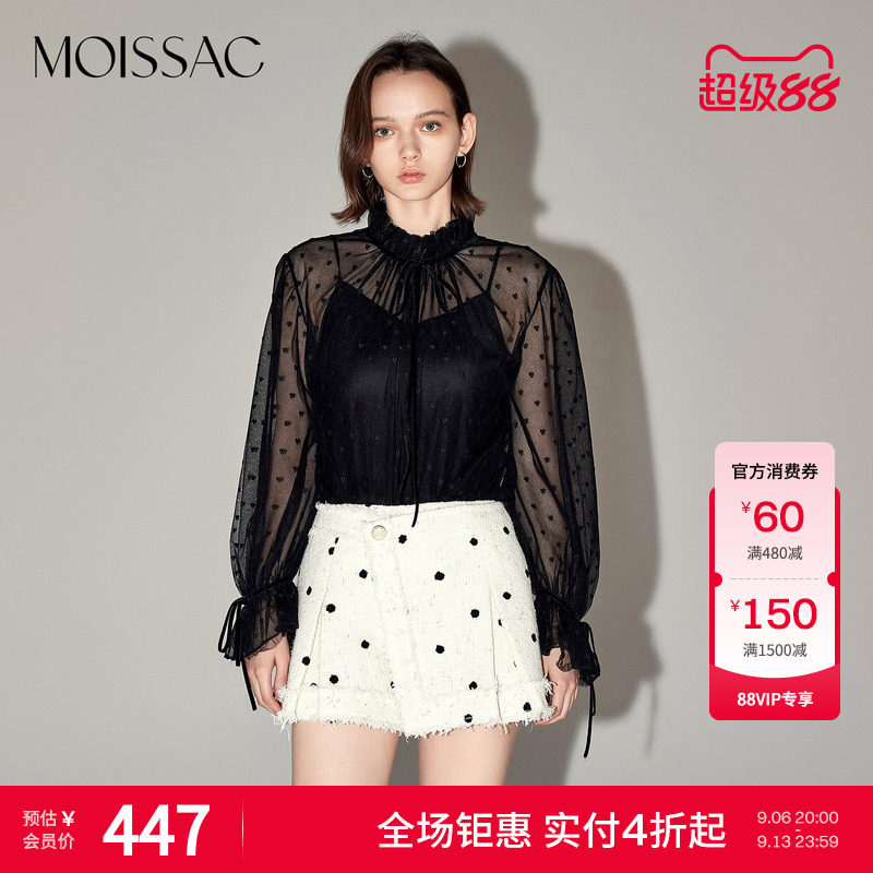 两件套黑色波点蕾丝罩衫图片