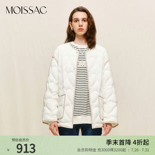 商场同款 羽绒服外套女 摩萨克冬鸭绒90爱心宽松薄短款