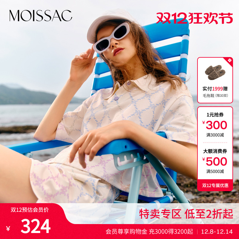 少减龄满印POLO领短袖上衣