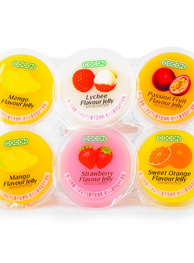 进口马来西亚可康多口味什锦椰纤果肉果冻80g*6杯儿童休闲零食