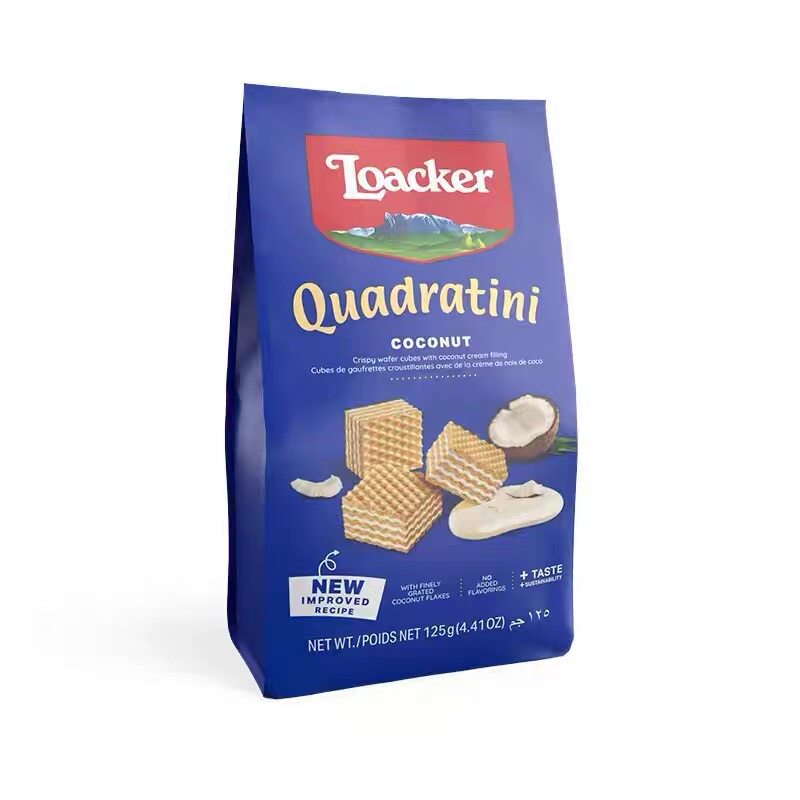 Loacker莱家椰子味威化饼干125g榛子味45g袋装进口零食