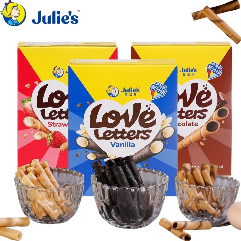 Julie's茱蒂丝蛋卷进口多口味盒零食巧克力夹心草莓香草味巧克力