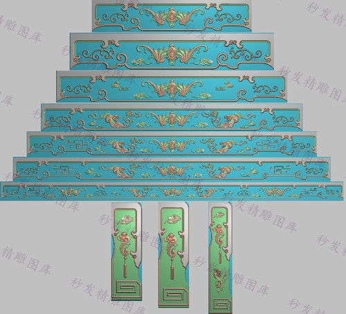 精雕图新皇冠沙发下架灰度图浮雕精品洋花铜钱蝙蝠裙板祥云如意脚