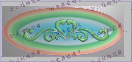 新款精雕图jdp灰度图bmp浮雕图洋花勾397x165没线