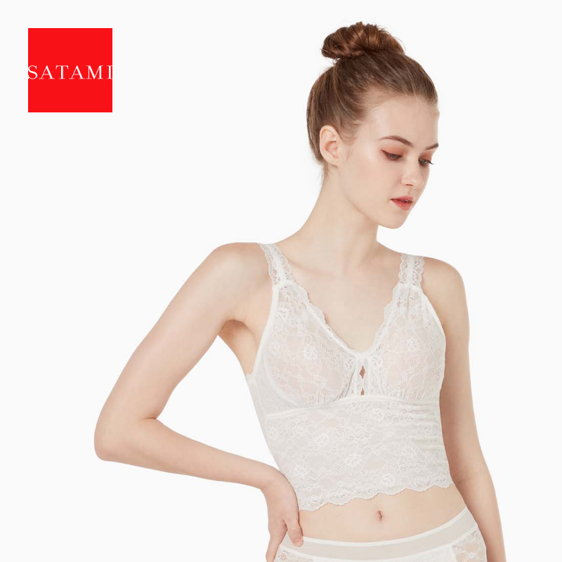 蕾丝无钢圈背心式文胸