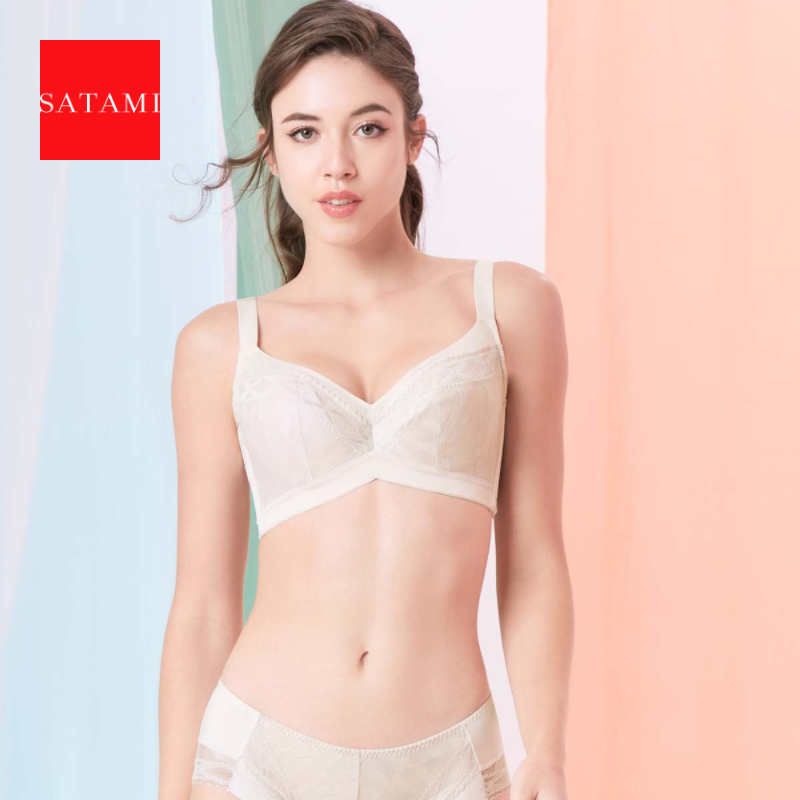 平面蕾丝记忆钢圈提托显瘦文胸